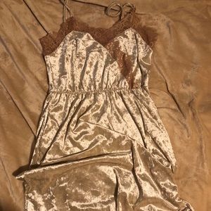 Light pink lace/velvet dress